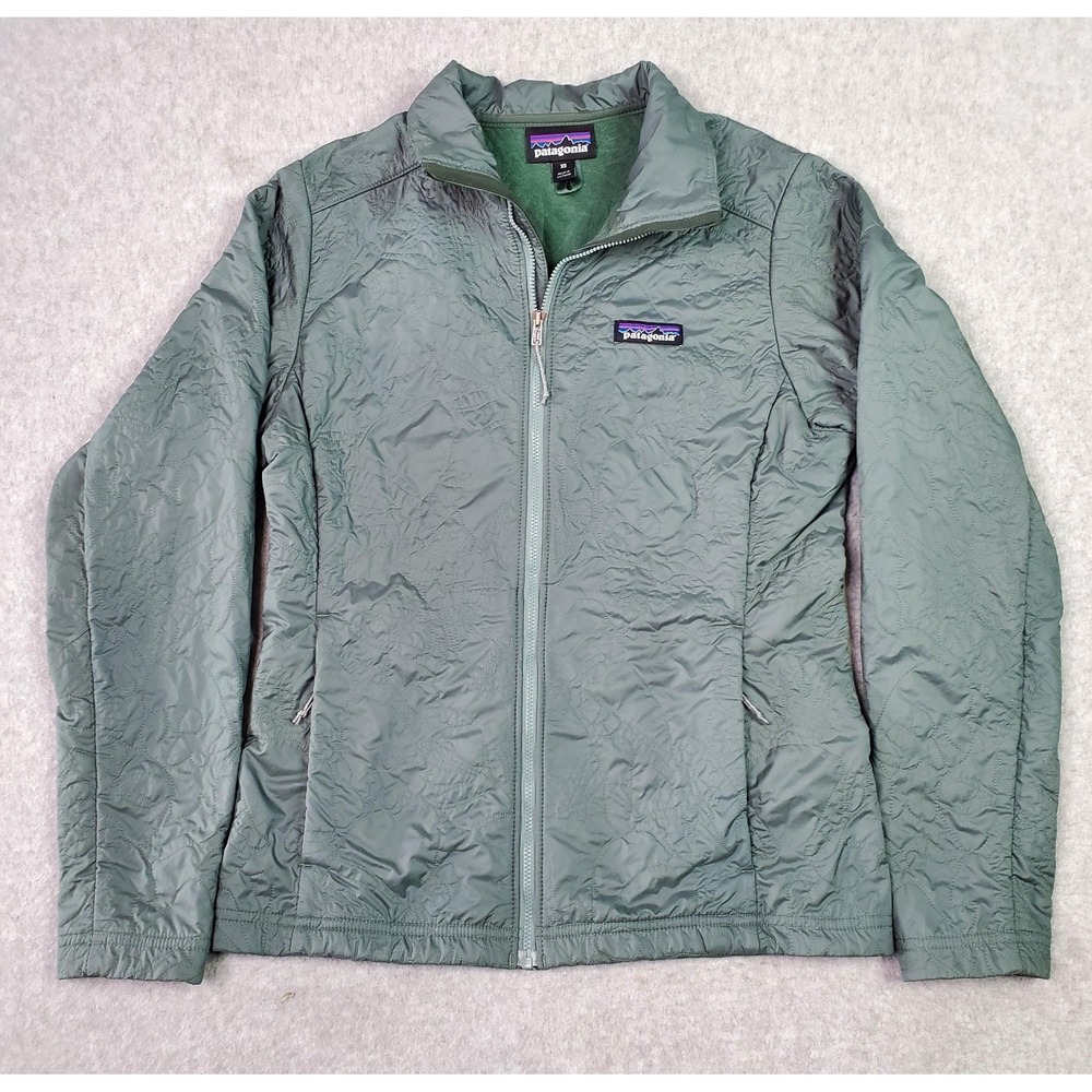 Patagonia Jacket Womens‎ XS Extra Small Green STY27560 Quilted Fleece Lined Zip